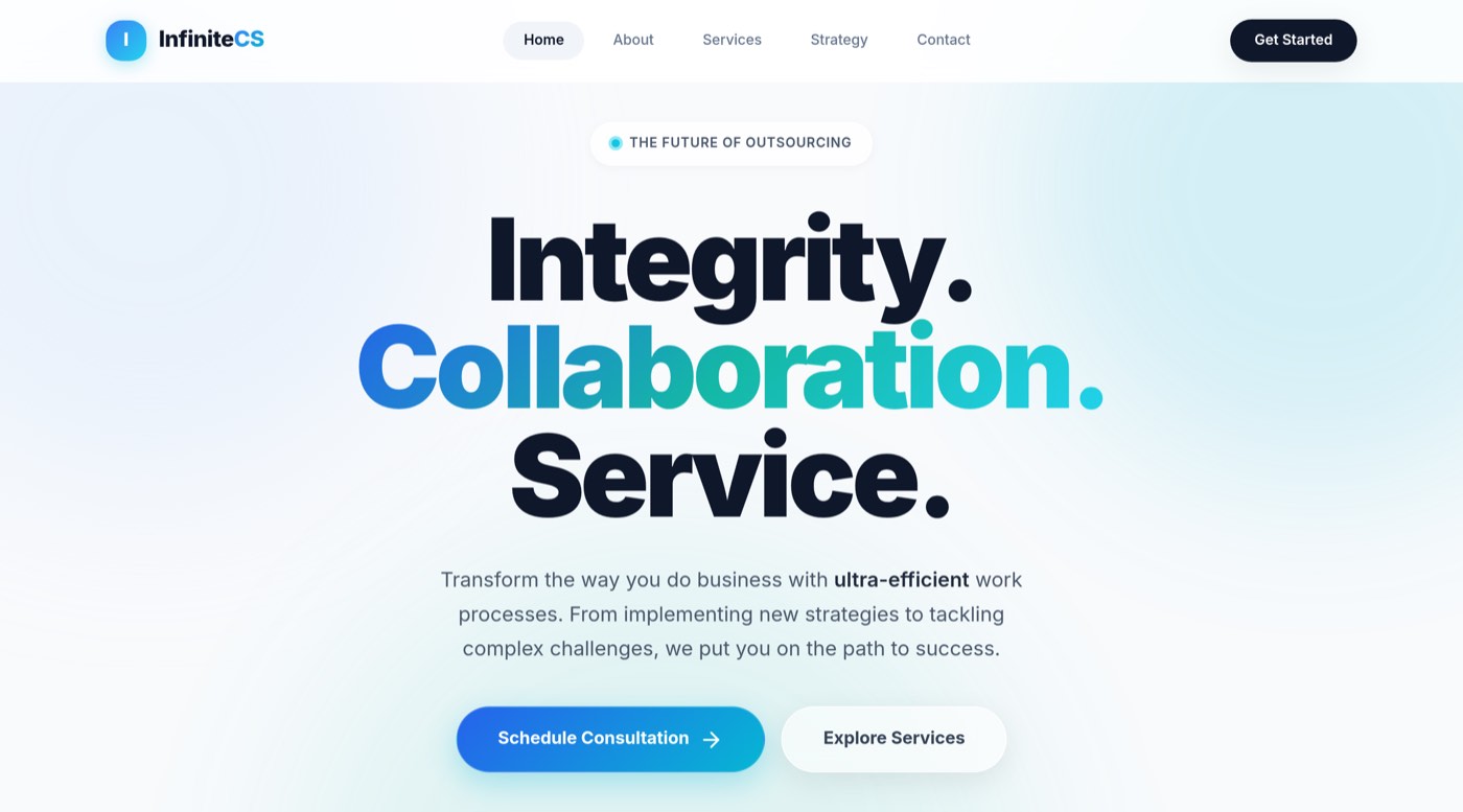 InfiniteCS — The site, top to bottom