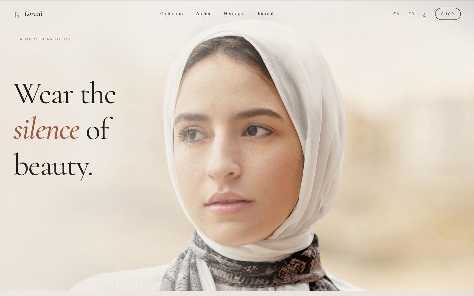 Lorani — Moroccan hijab brand — client prototype